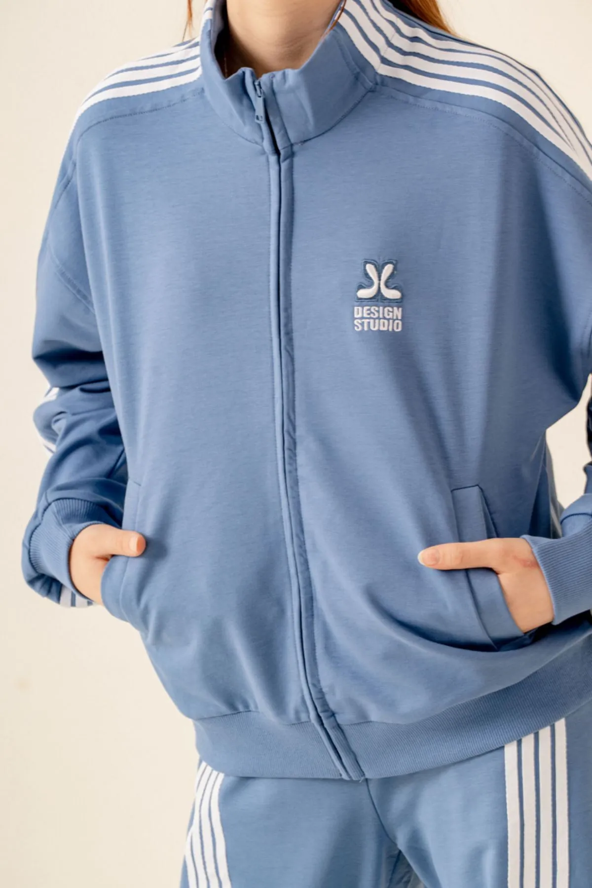 9-15 Yaş Moderno Design Line  Kız Çocuk Takım-Mavi