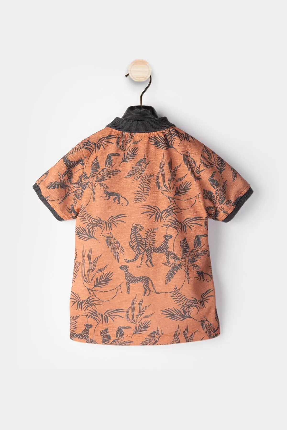 2-6 Yaş Cool Flower Animals Erkek Çocuk Takım-Kiremit