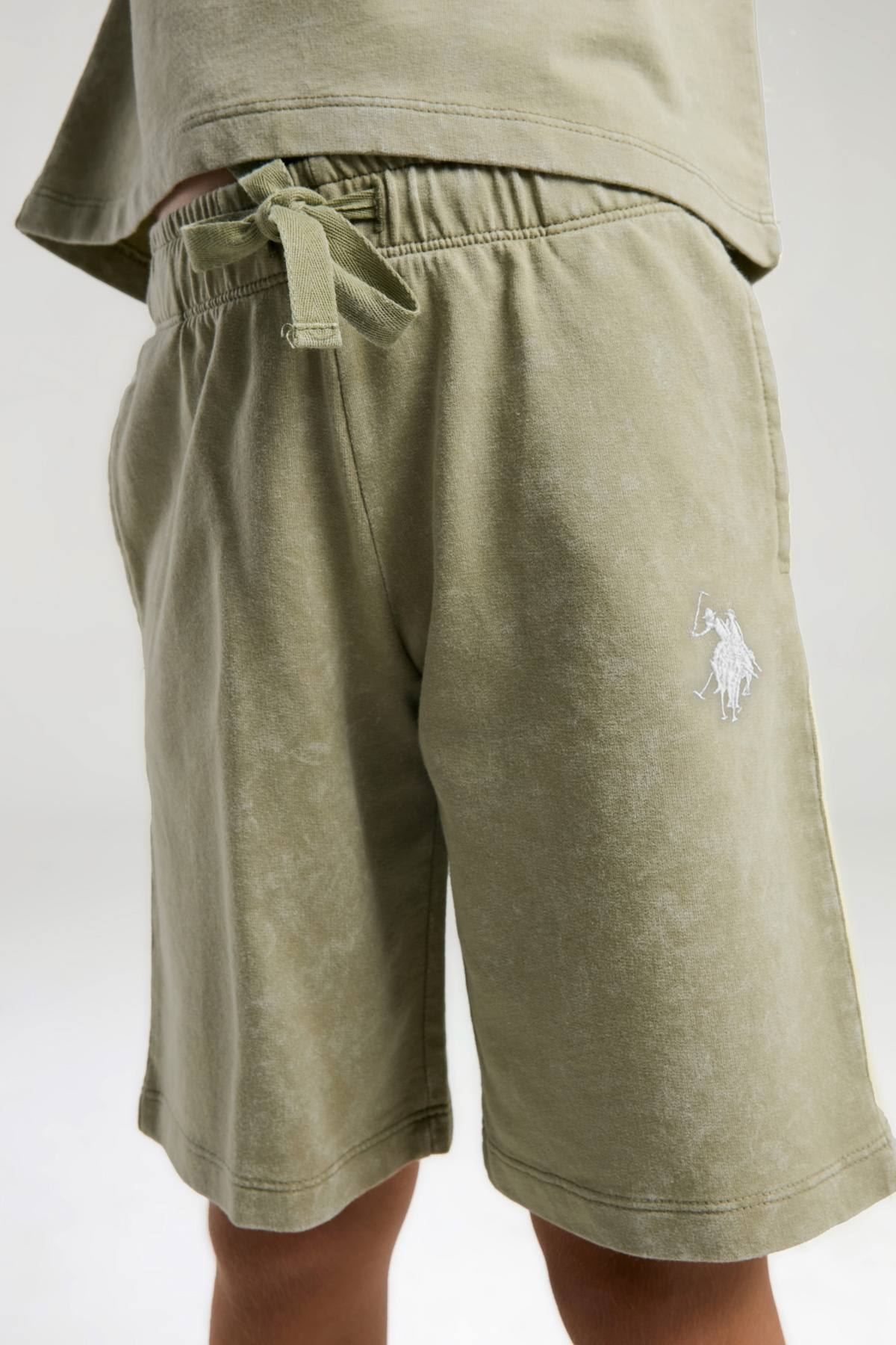 4-15 Yaş Lisanslı Us Polo Assn Kız Çocuk Takım-Haki