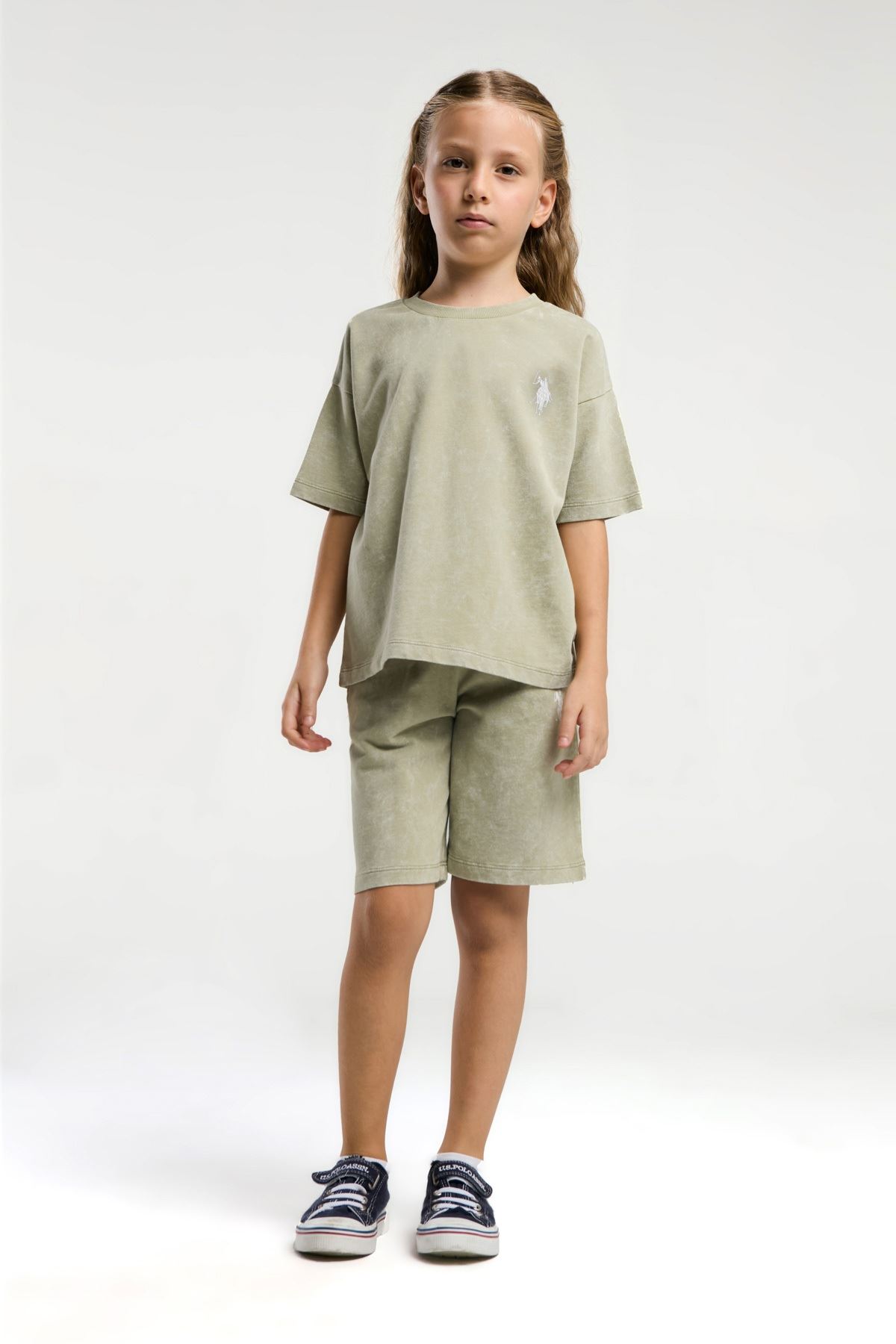 4-15 Yaş Lisanslı Us Polo Assn Kız Çocuk Takım-Haki