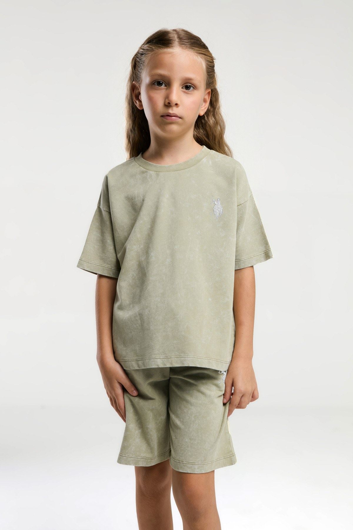 4-15 Yaş Lisanslı Us Polo Assn Kız Çocuk Takım-Haki