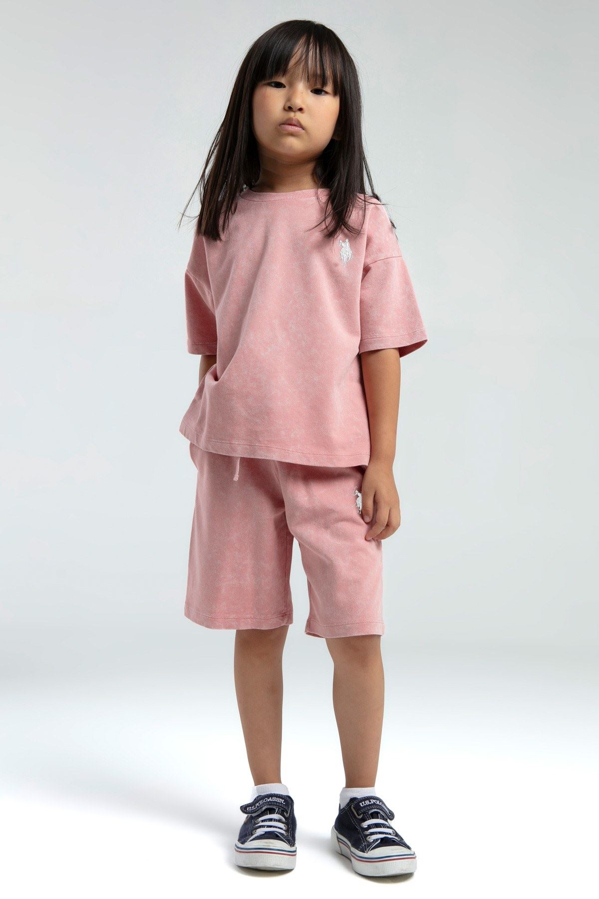 4-15 Yaş Lisanslı Us Polo Assn Kız Çocuk Takım-Pembe