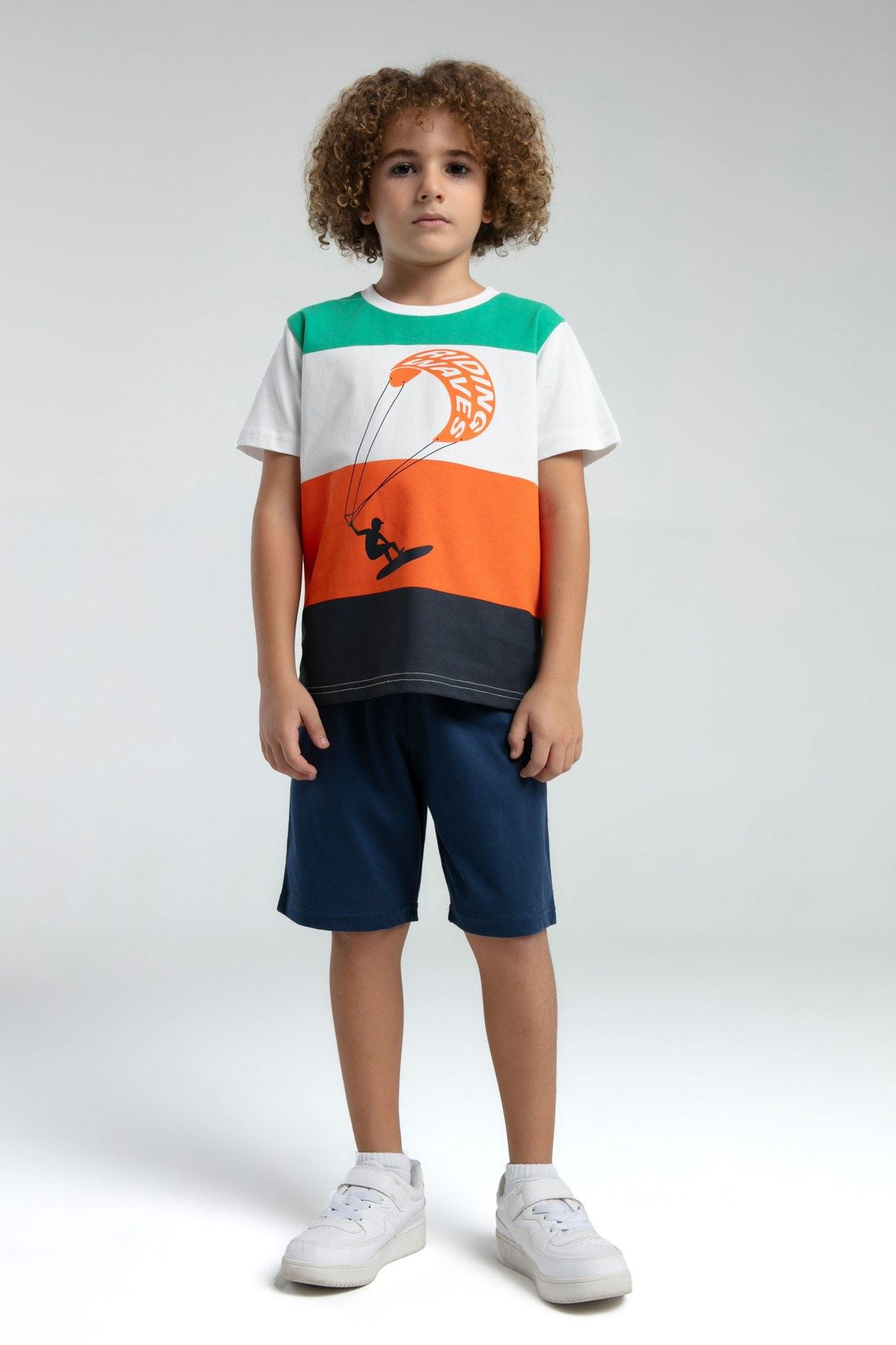 2-15 Yaş Summer Surfing Erkek Çocuk Takım-Oranj