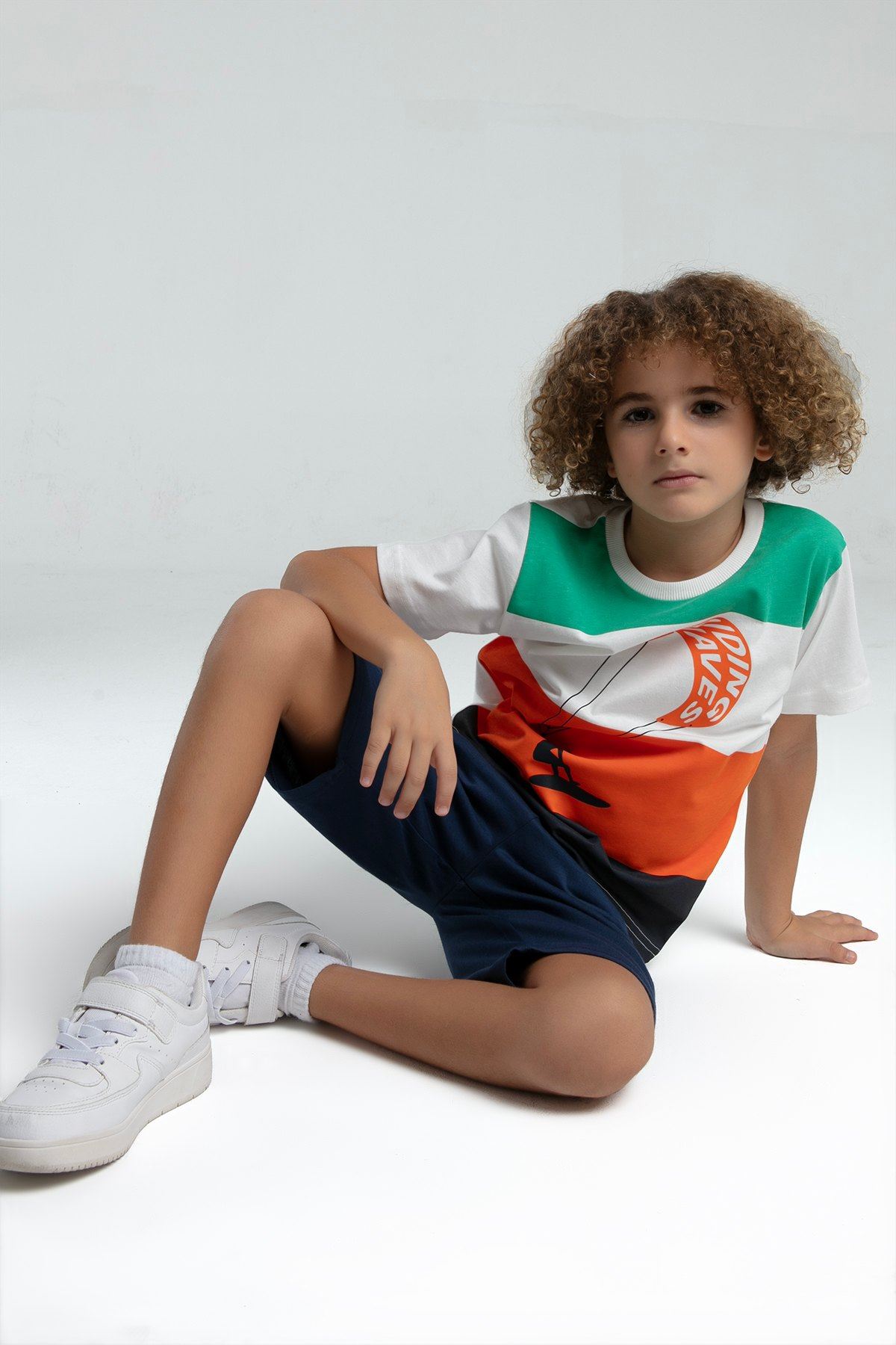 2-15 Yaş Summer Surfing Erkek Çocuk Takım-Oranj