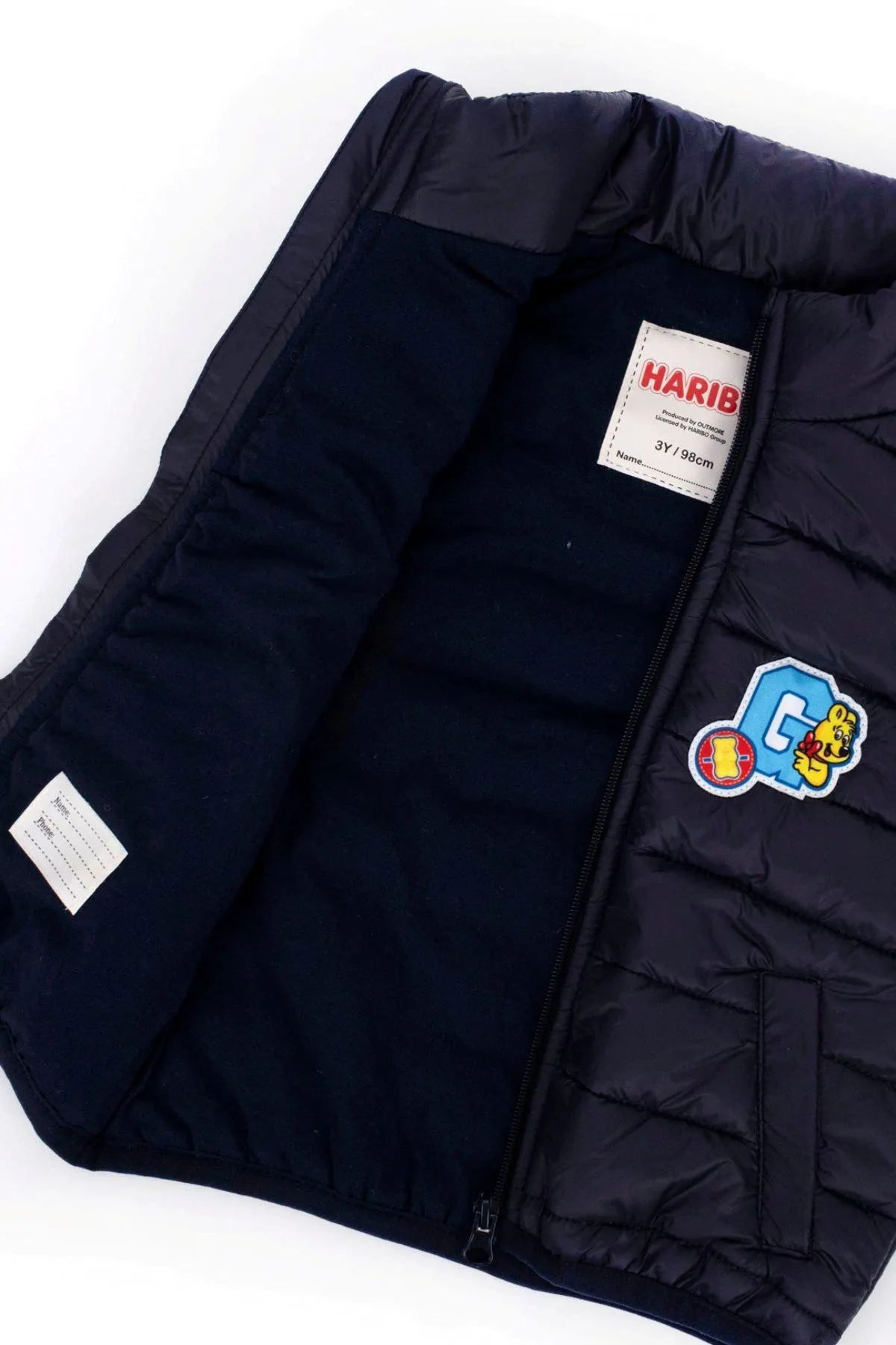 3-8 Yaş Lisanslı Haribo Erkek Çocuk Dolgulu Yelek-Lacivert
