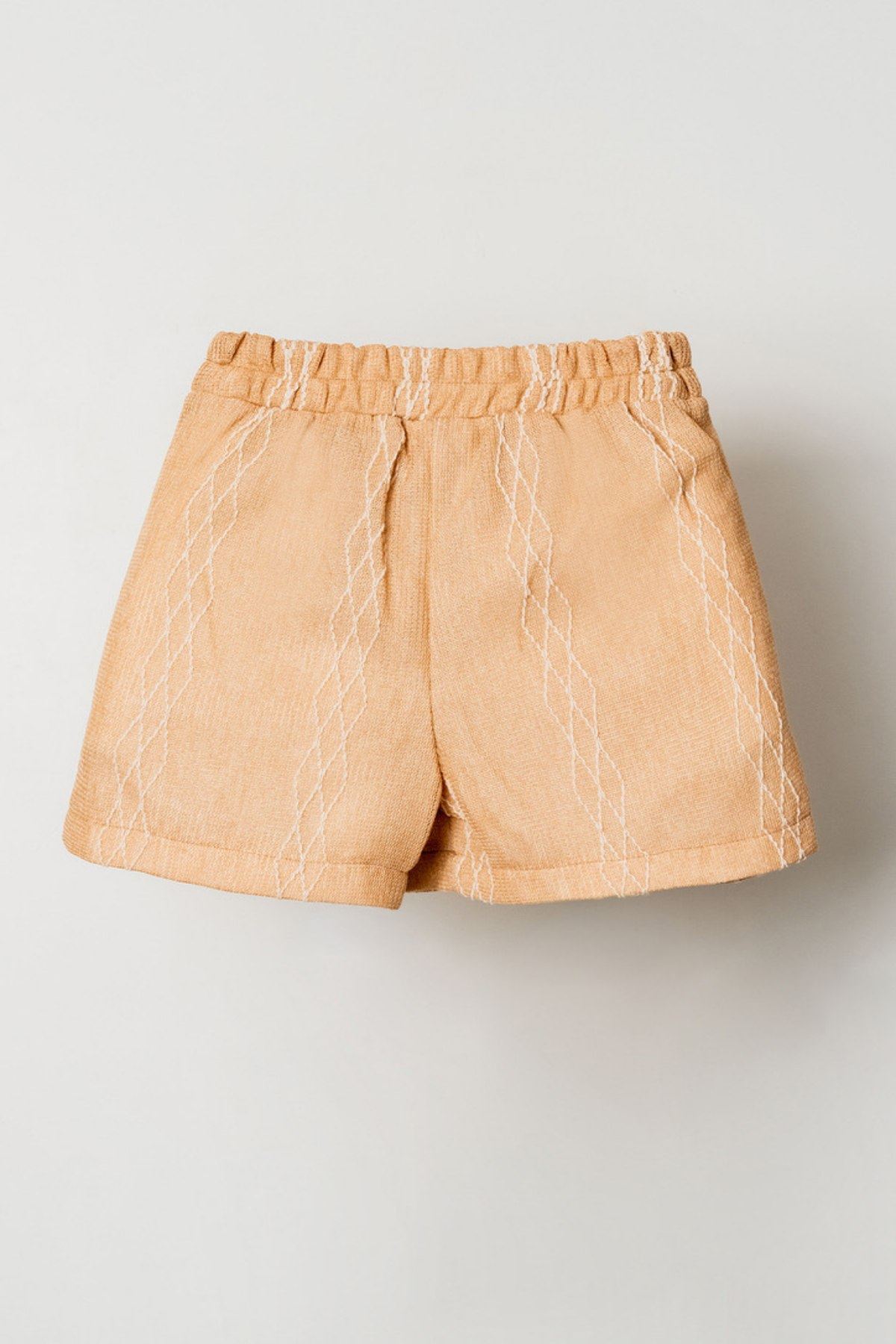 4-8 Yaş Makaron Kız Çocuk Şort Etek-Vizon