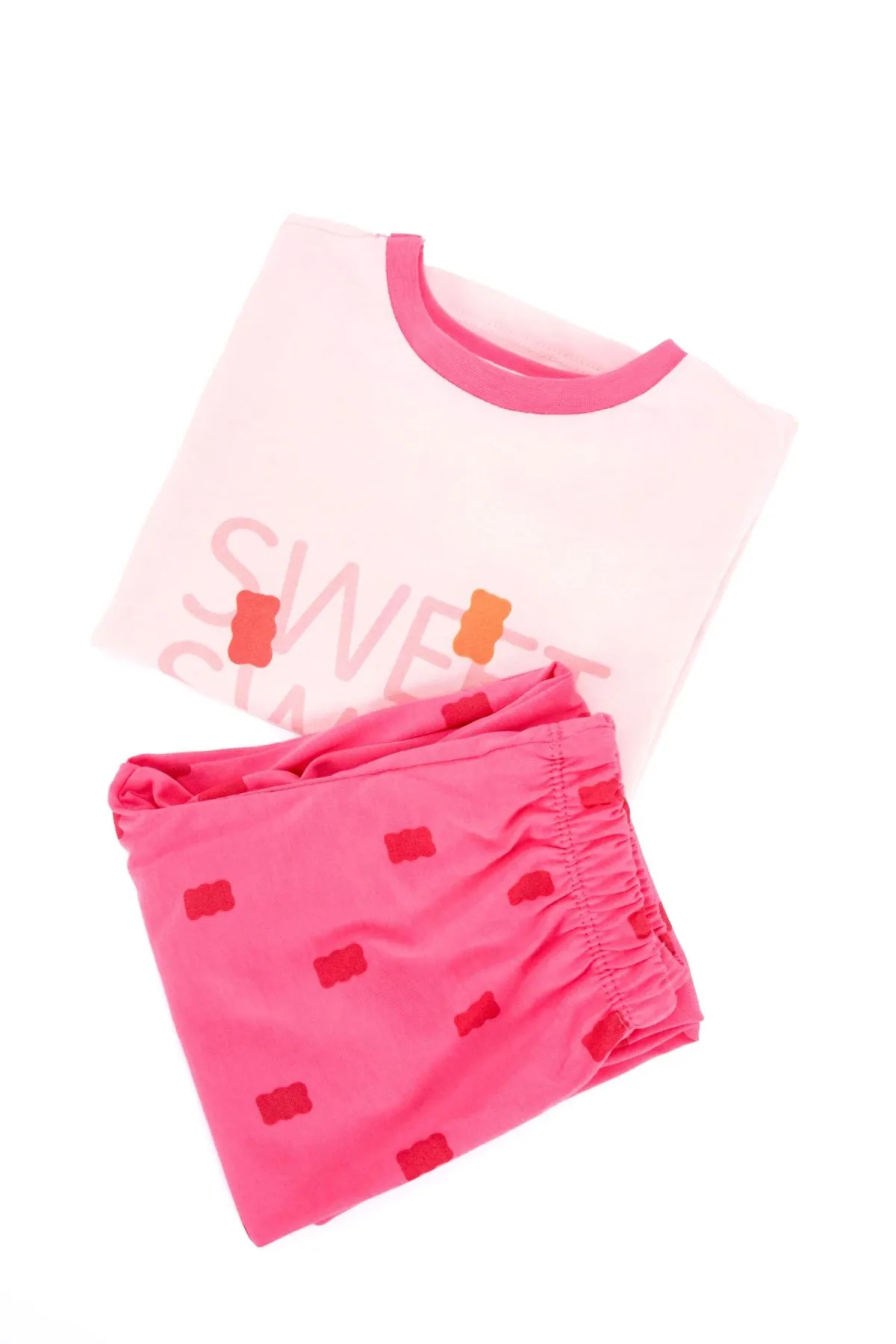 2-8 Yaş Lisanslı Haribo Kız Çocuk Pijama Takımı-Pembe