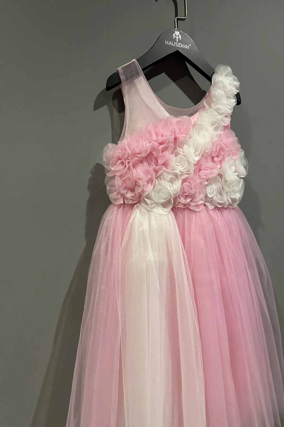 2-10 Yaş Rana Flower Kız Çocuk Abiye-Pembe