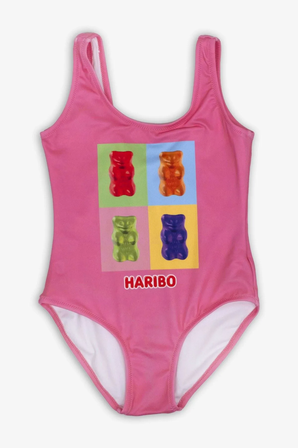 3-12 Yaş Lisanslı Haribo Kız Çocuk Mayo-Pembe