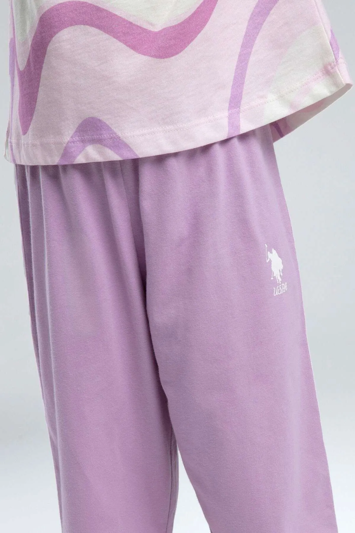 4-15 Yaş Lisanslı Us Polo Assn Kız Çocuk Takım-Lila