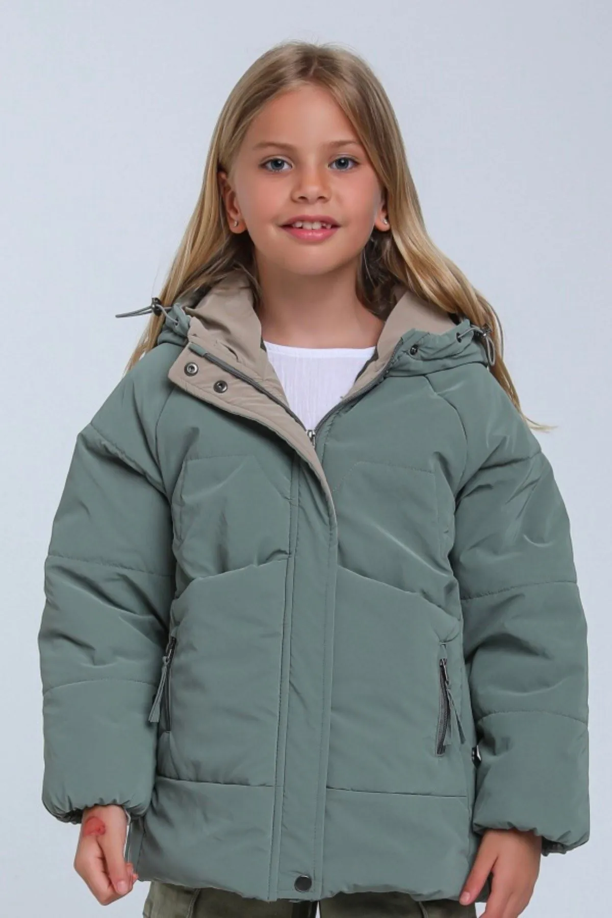 8-14 Yaş Glacier Wintermute Kız Çocuk Mont-Haki