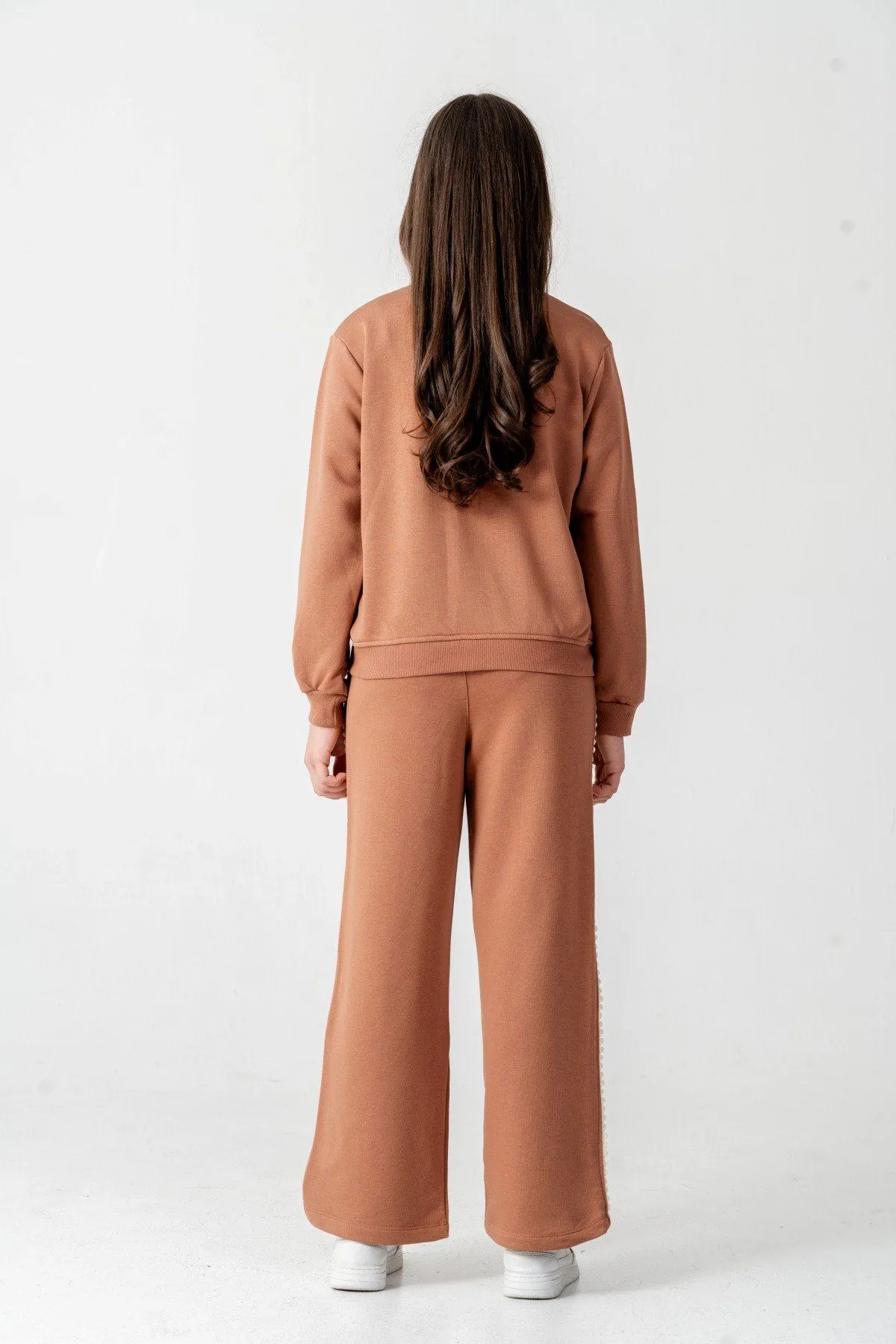 8-12 Yaş Berceste Soft Kız Çocuk Takım-Mocca