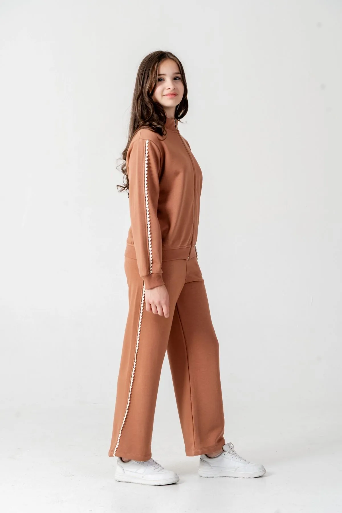 8-12 Yaş Berceste Soft Kız Çocuk Takım-Mocca