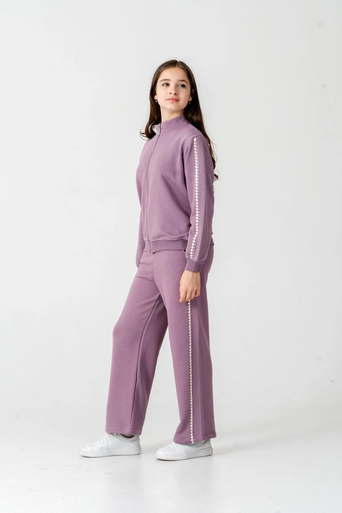 8-12 Yaş Berceste Soft Kız Çocuk Takım-Mor