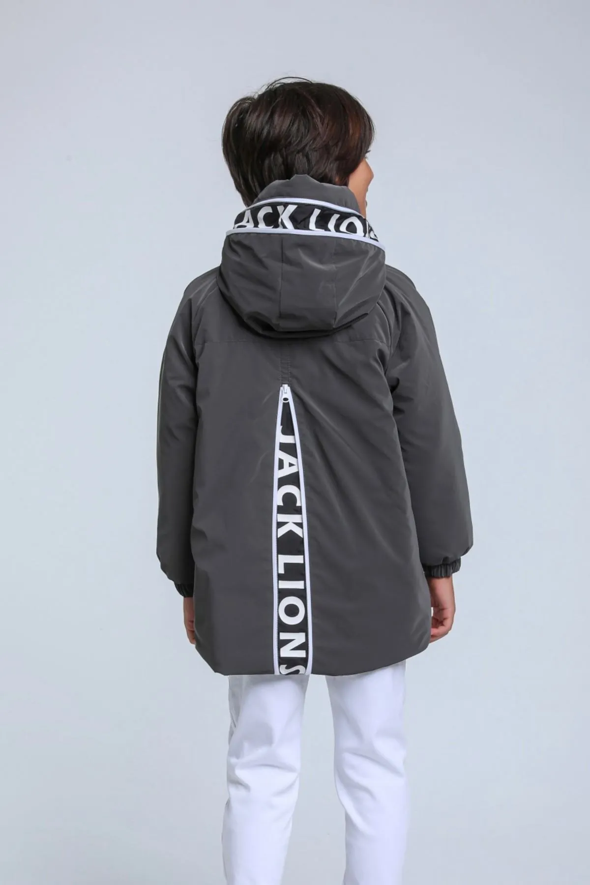 8-14 Yaş Jack Luxery Erkek Çocuk Mont-Antrasit