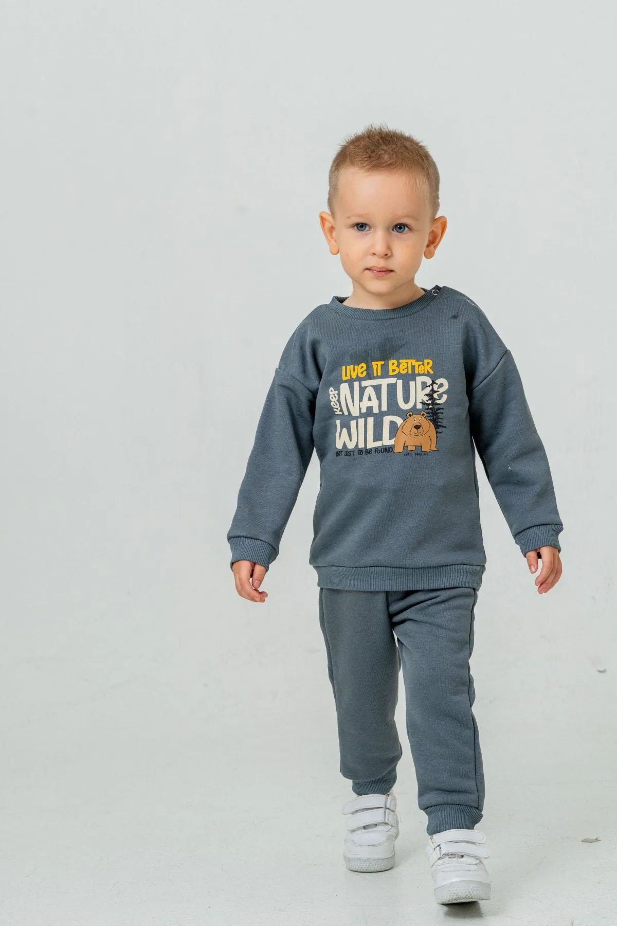 9-24 Aylık Nature Wıld Erkek Bebek Takım-İndigo