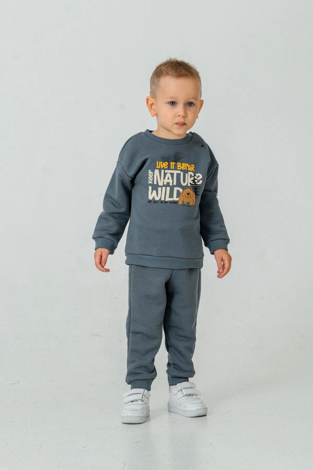 9-24 Aylık Nature Wıld Erkek Bebek Takım-İndigo