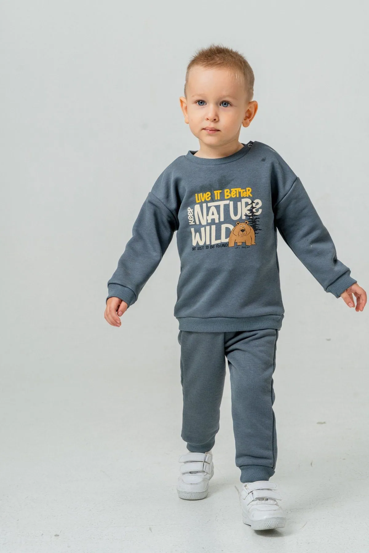 9-24 Aylık Nature Wıld Erkek Bebek Takım-İndigo