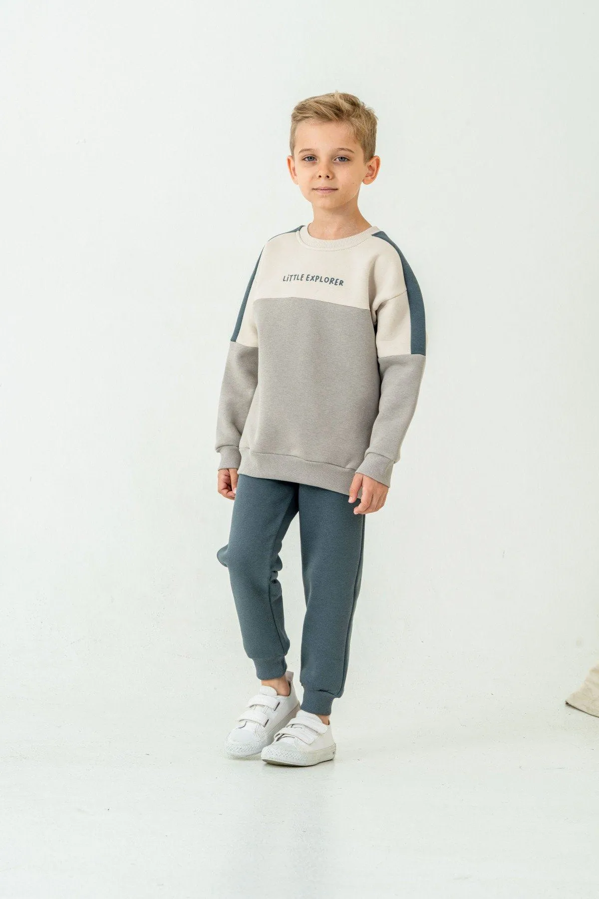 1-6 Yaş Litte Explorer Erkek Çocuk Takım-Uzay Grisi
