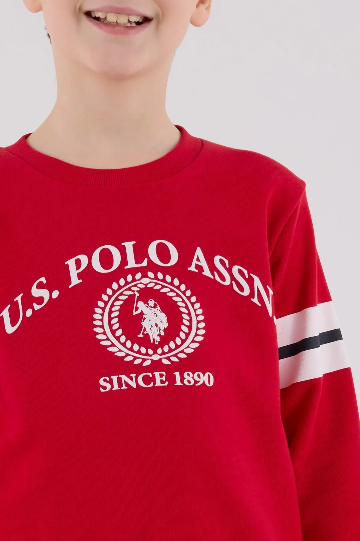 4-15 Yaş Lisanslı Us Polo Assn Erkek Çocuk Takım-Kırmızı