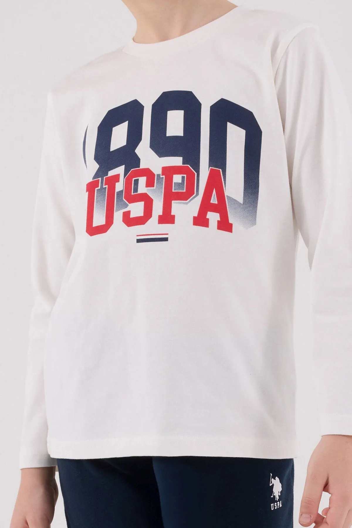 4-15 Yaş Lisanslı Us Polo Assn Erkek Çocuk Takım-Ekru