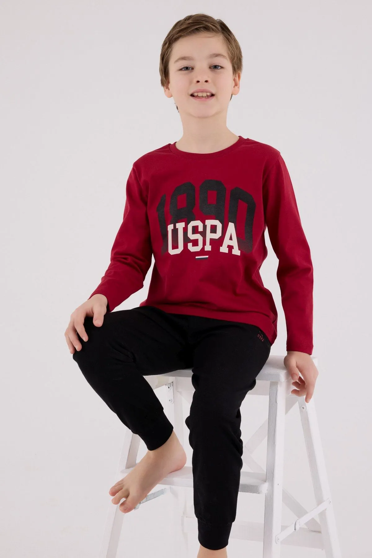 4-15 Yaş Lisanslı Us Polo Assn Erkek Çocuk Takım-Bordo