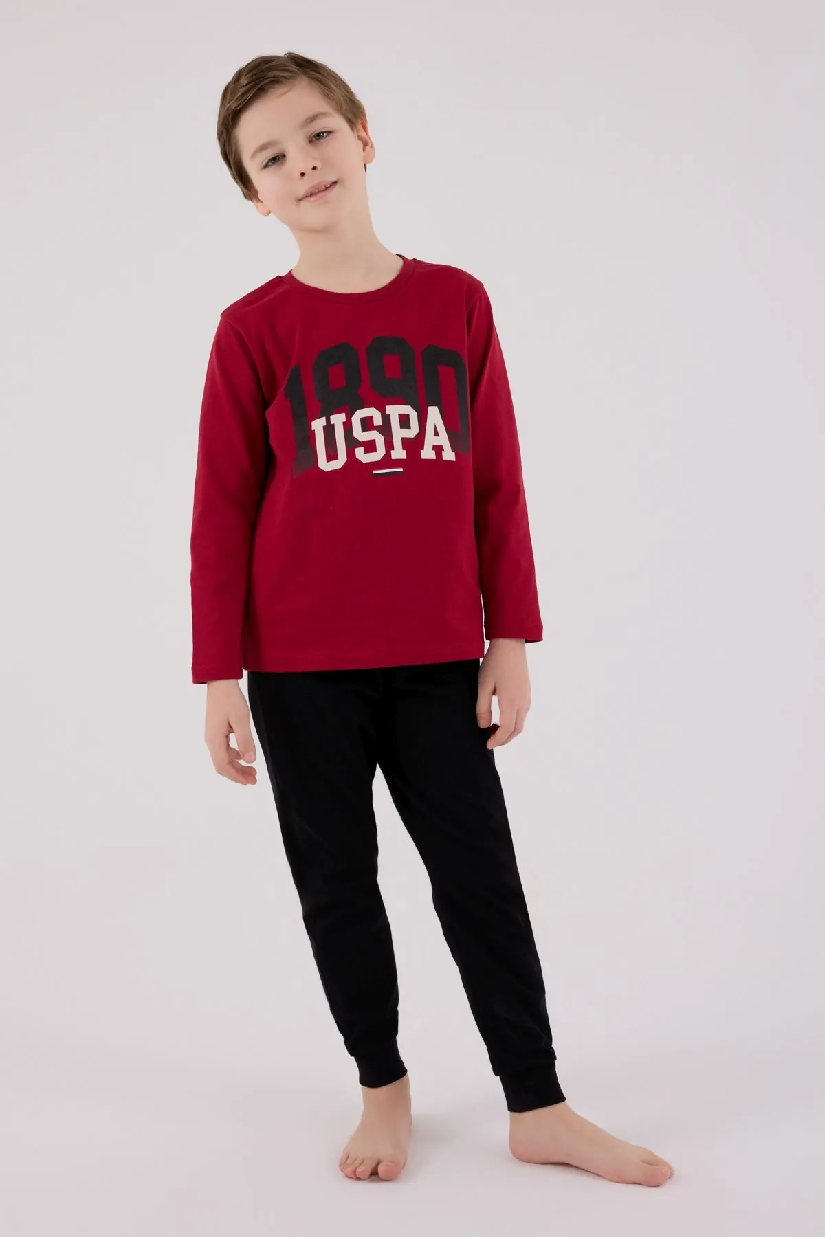 4-15 Yaş Lisanslı Us Polo Assn Erkek Çocuk Takım-Bordo