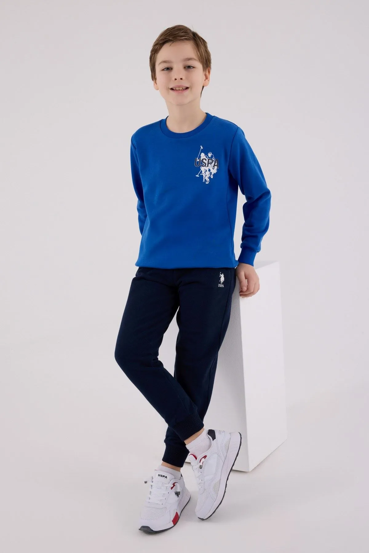 4-15 Yaş Lisanslı Us Polo Assn Erkek Çocuk Takım-Saks