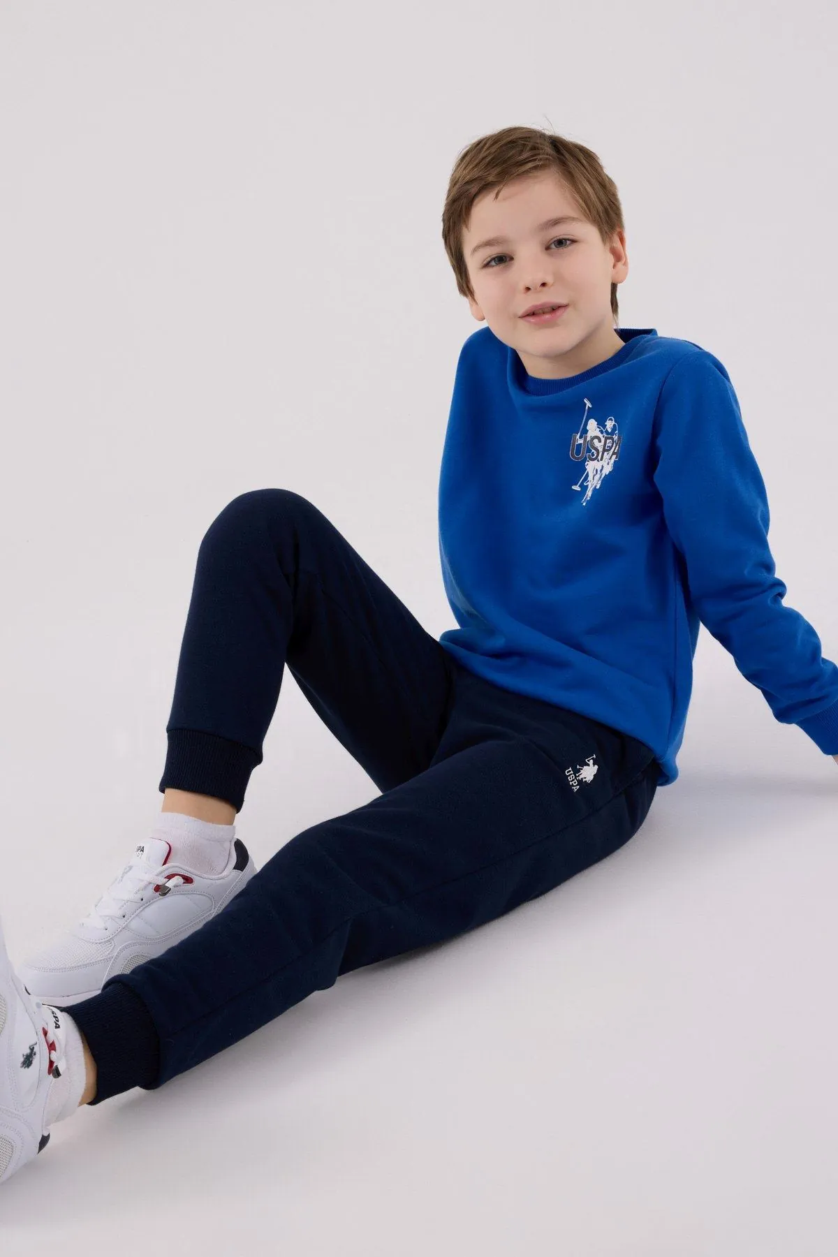 4-15 Yaş Lisanslı Us Polo Assn Erkek Çocuk Takım-Saks