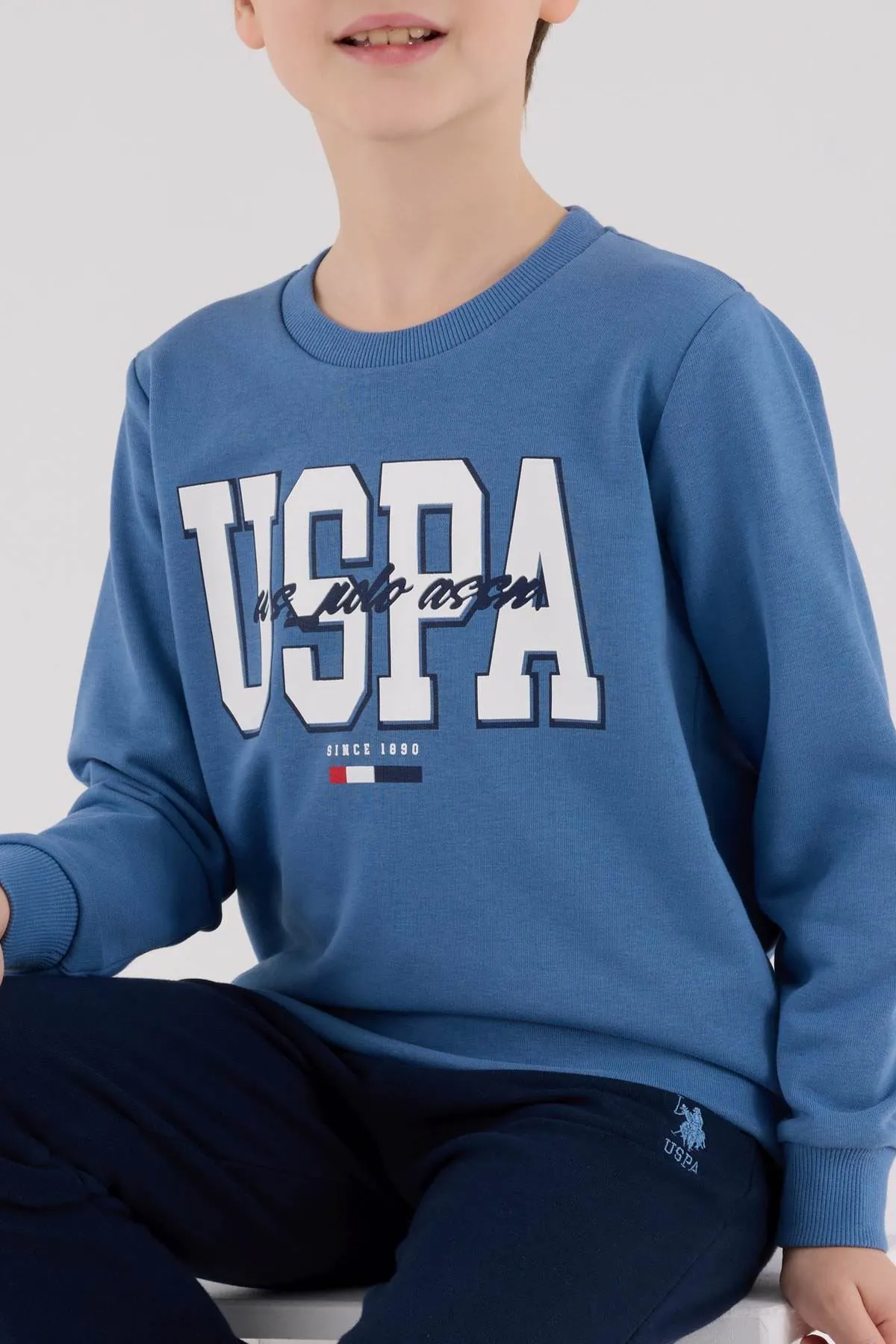 4-15 Yaş Lisanslı Us Polo Assn Erkek Çocuk Takım-Mavi