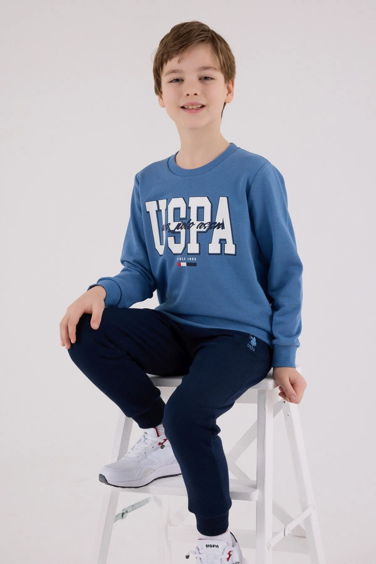 4-15 Yaş Lisanslı Us Polo Assn Erkek Çocuk Takım-Mavi