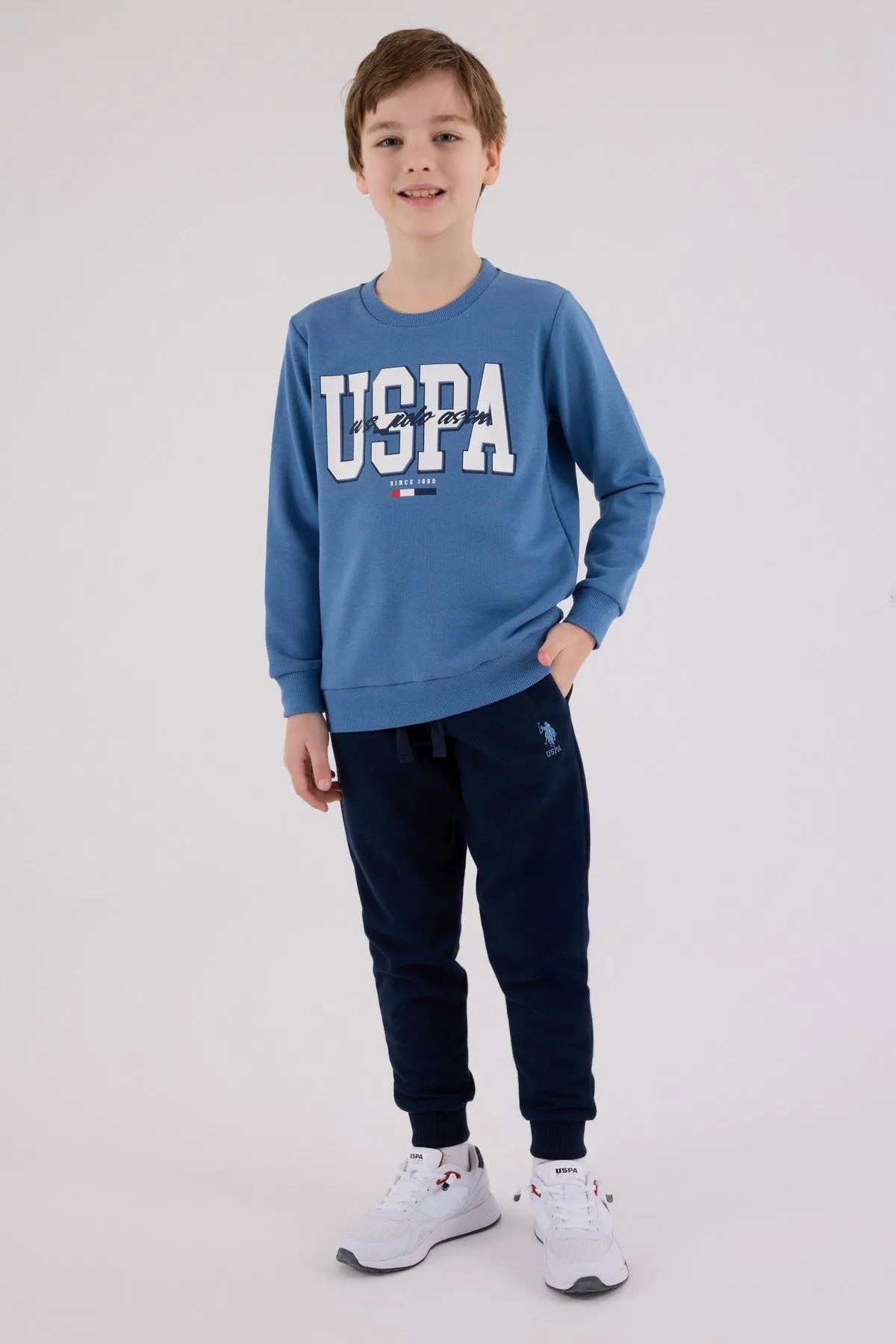 4-15 Yaş Lisanslı Us Polo Assn Erkek Çocuk Takım-Mavi
