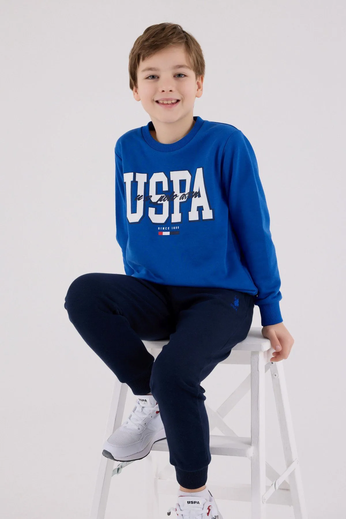 4-15 Yaş Lisanslı Us Polo Assn Erkek Çocuk Takım-Saks