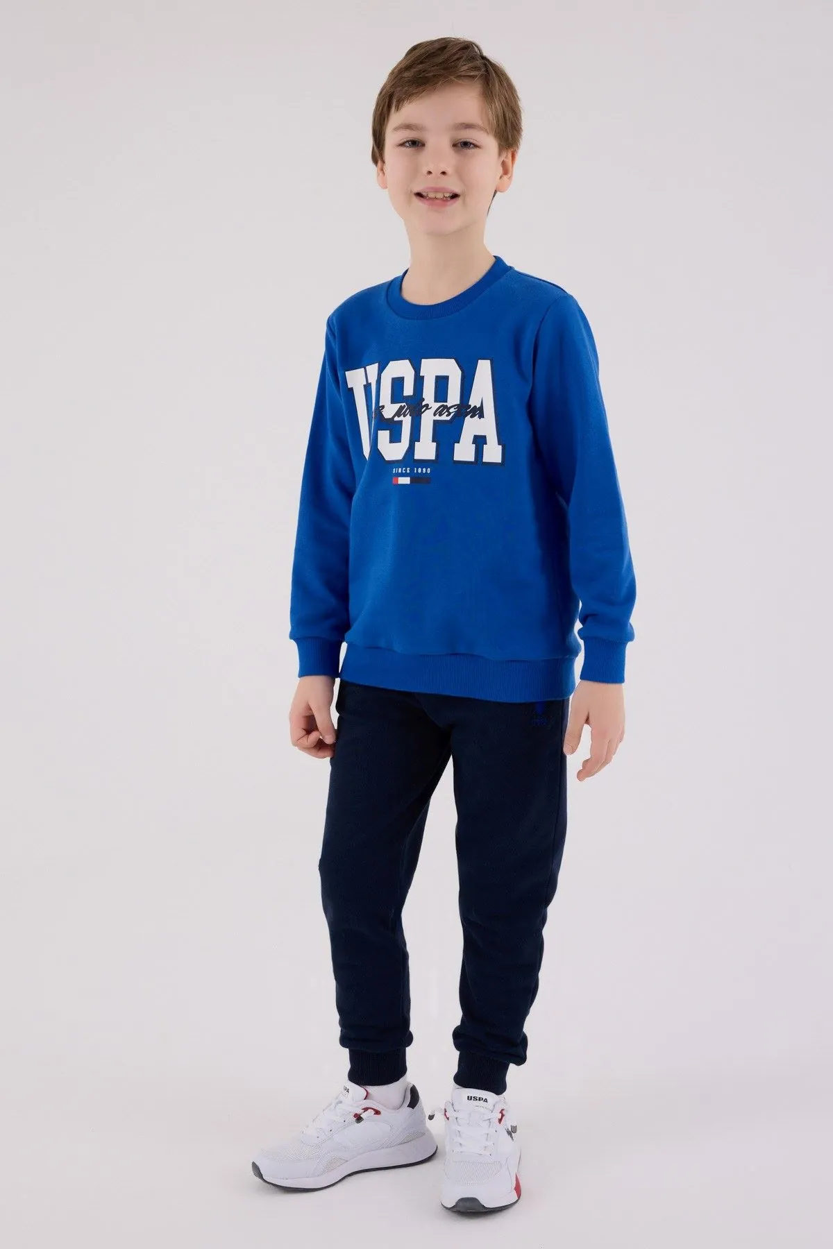 4-15 Yaş Lisanslı Us Polo Assn Erkek Çocuk Takım-Saks