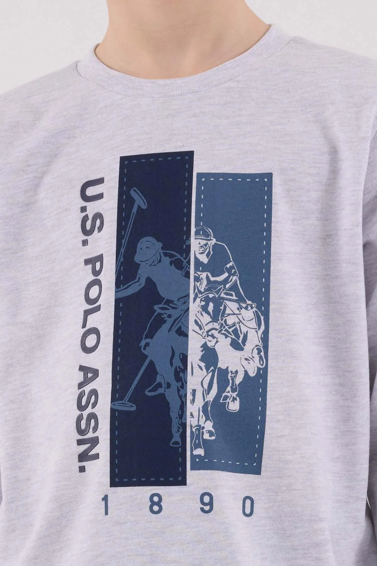4-15 Yaş Lisanslı Us Polo Assn Erkek Çocuk Takım-Uzay Grisi