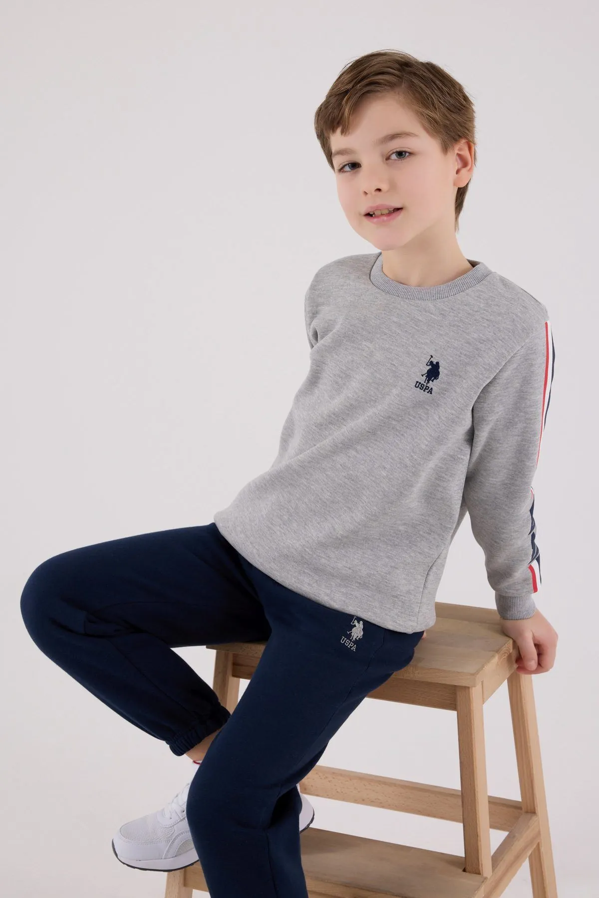4-15 Yaş Lisanslı Us Polo Assn Erkek Çocuk Takım-Uzay Grisi