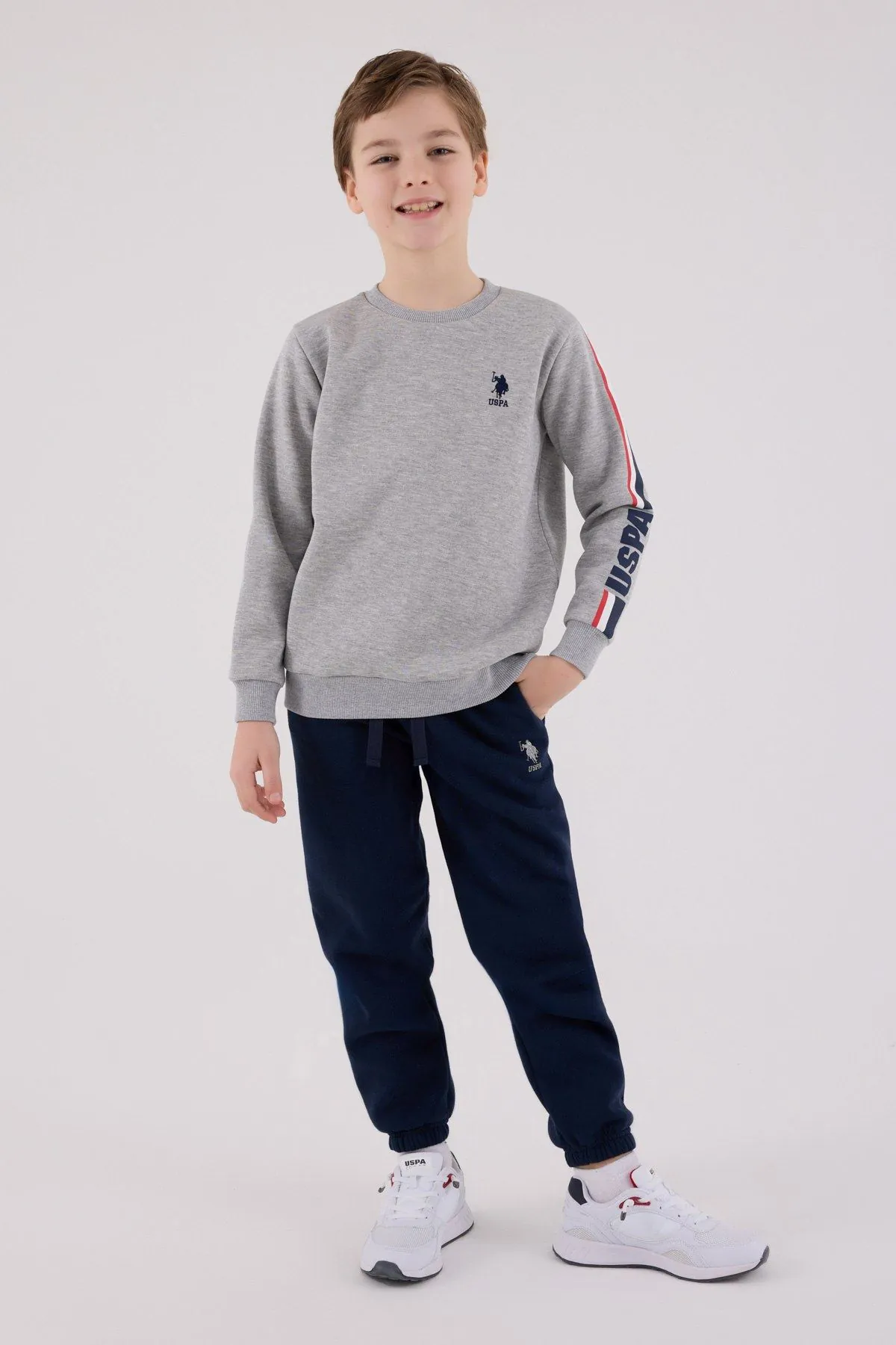 4-15 Yaş Lisanslı Us Polo Assn Erkek Çocuk Takım-Uzay Grisi