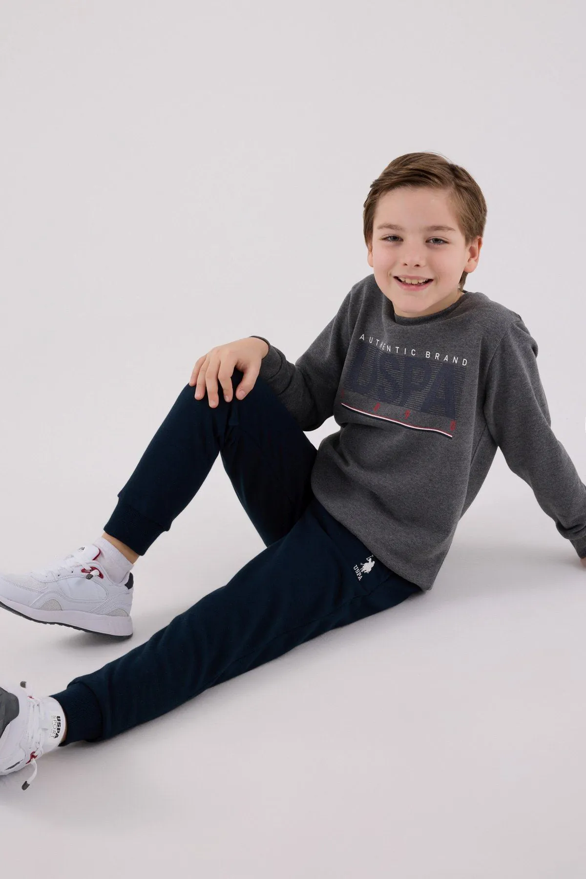4-15 Yaş Lisanslı Us Polo Assn Erkek Çocuk Takım-Antrasit