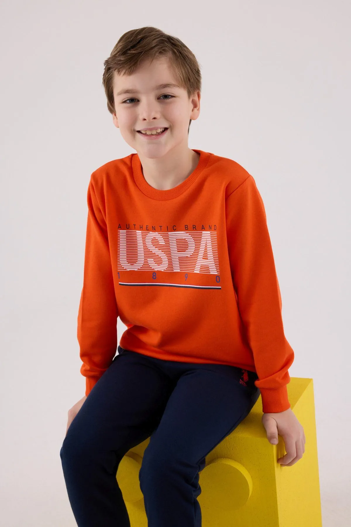 4-15 Yaş Lisanslı Us Polo Assn Erkek Çocuk Takım-Oranj