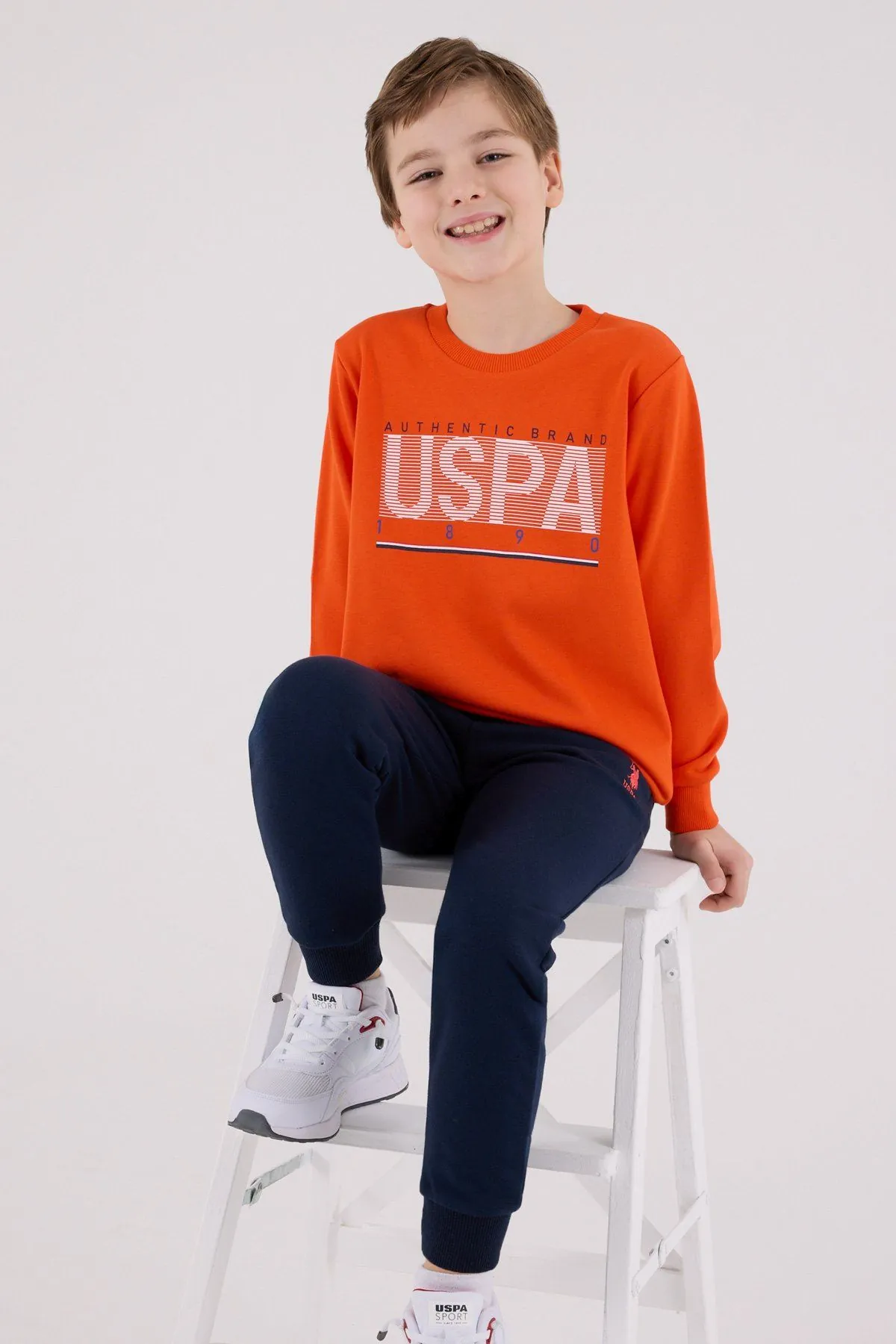 4-15 Yaş Lisanslı Us Polo Assn Erkek Çocuk Takım-Oranj