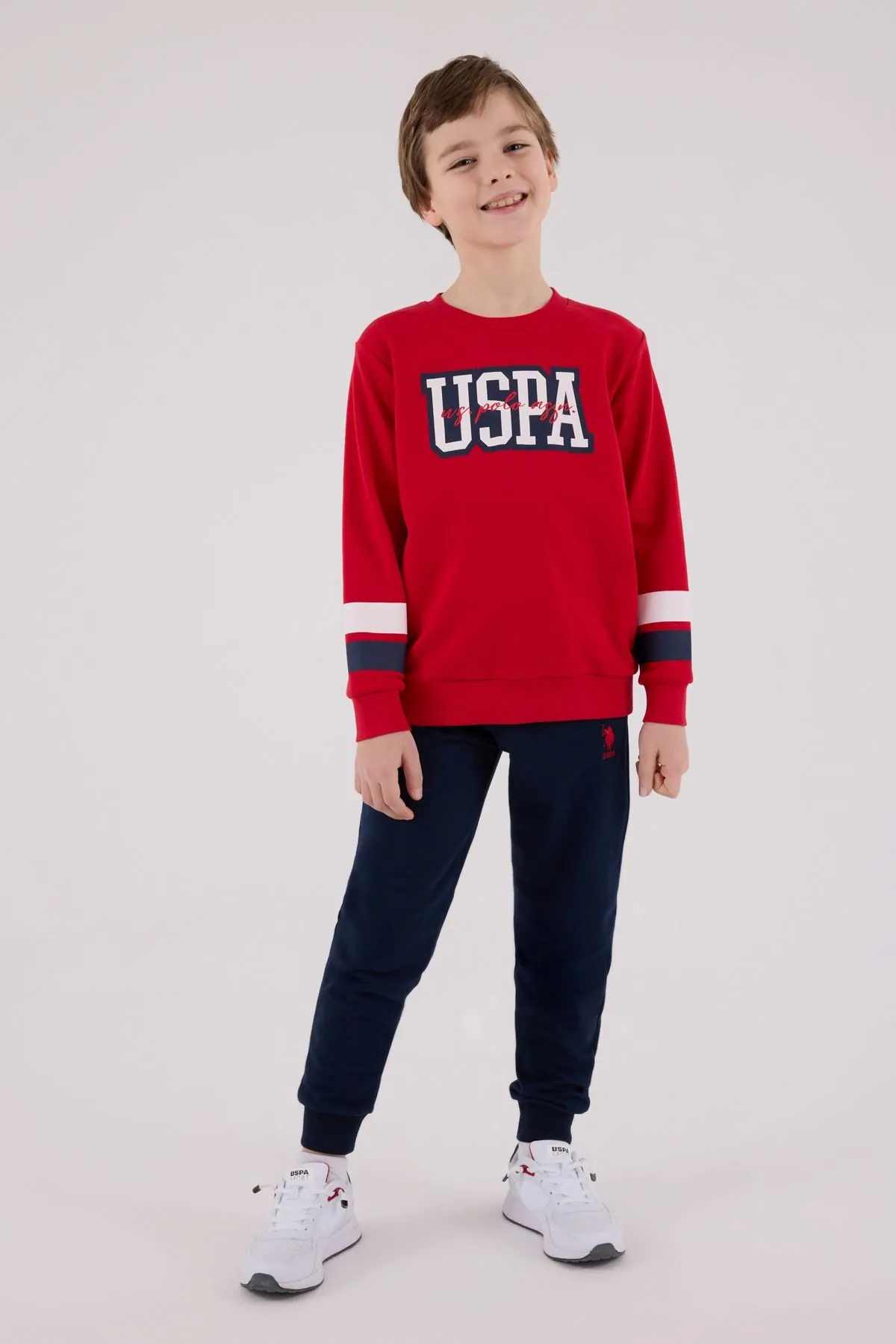 4-15 Yaş Lisanslı Us Polo Assn Erkek Çocuk Takım-Kırmızı
