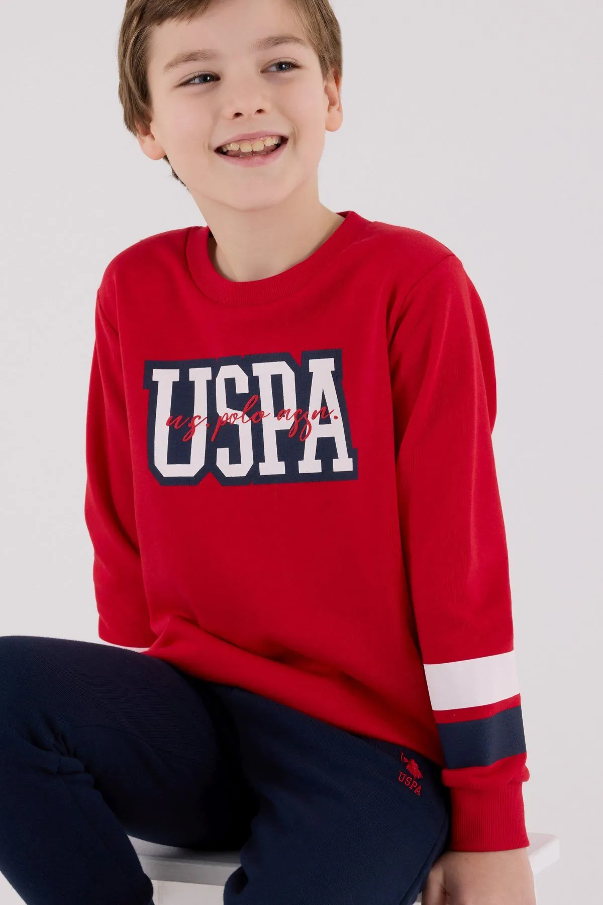 4-15 Yaş Lisanslı Us Polo Assn Erkek Çocuk Takım-Kırmızı