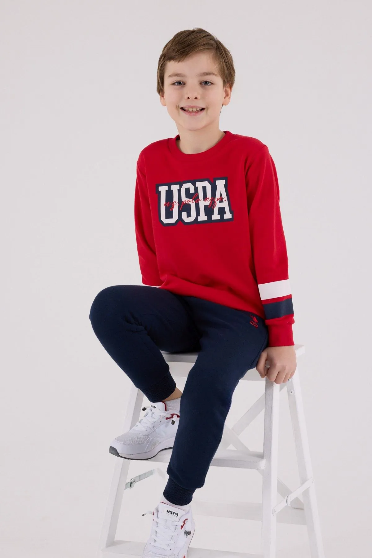 4-15 Yaş Lisanslı Us Polo Assn Erkek Çocuk Takım-Kırmızı