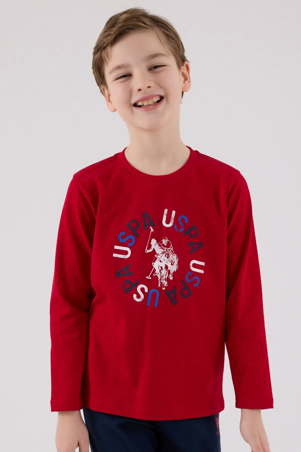 4-15 Yaş Lisanslı Us Polo Assn Erkek Çocuk Takım-Kırmızı