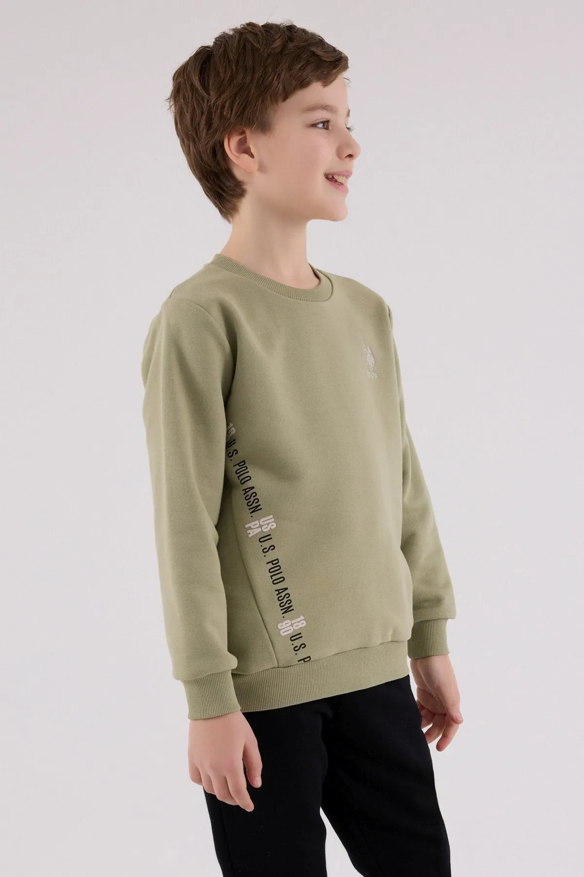 4-15 Yaş Lisanslı Us Polo Assn Erkek Çocuk Takım-Haki
