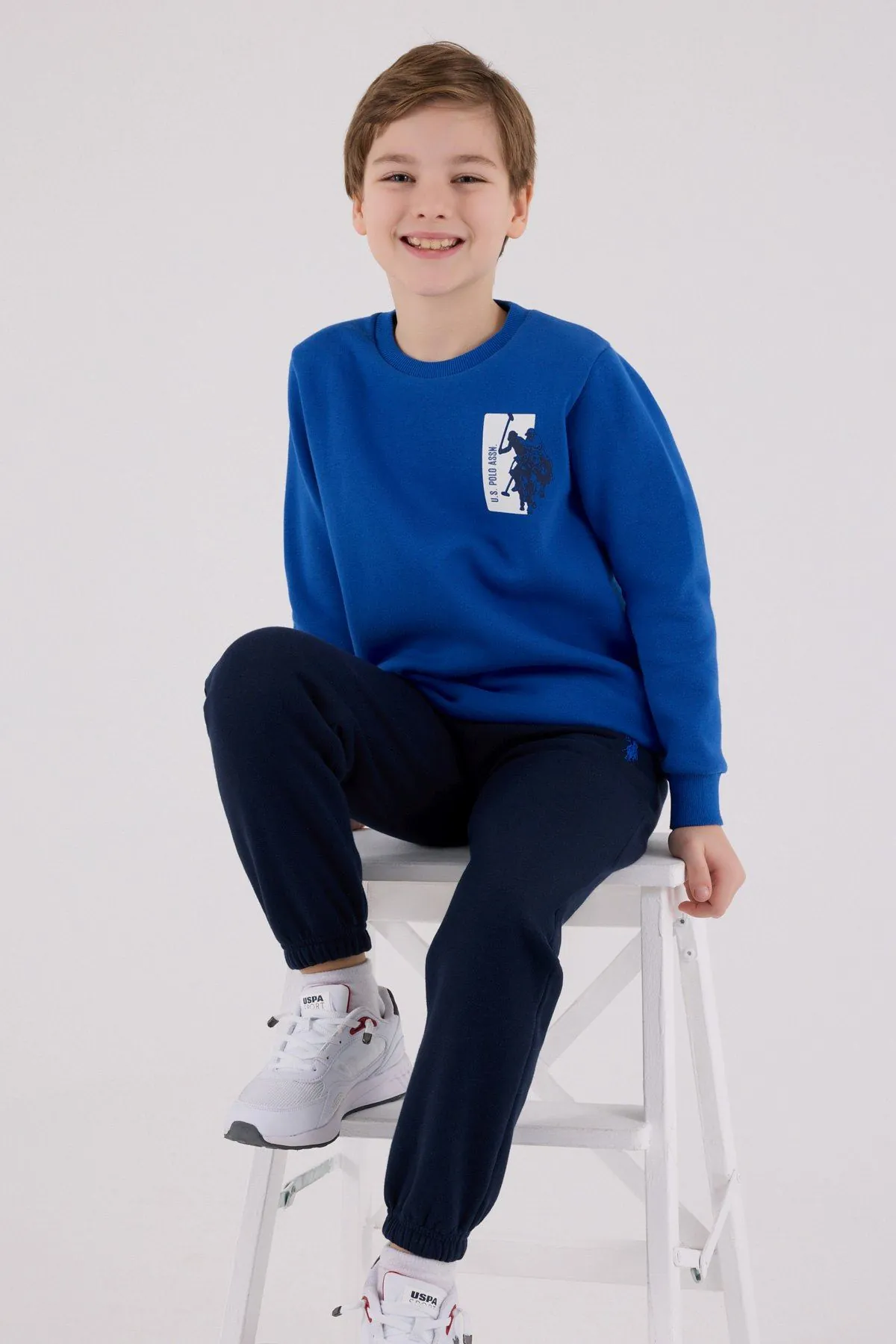 4-15 Yaş Lisanslı Us Polo Assn Erkek Çocuk Takım-Saks
