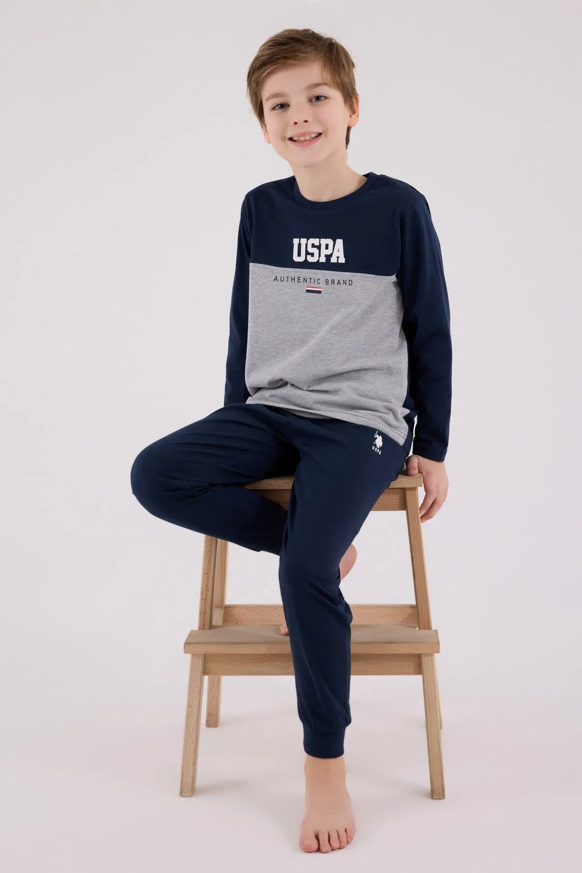 4-15 Yaş Lisanslı Us Polo Assn Erkek Çocuk Takım-Uzay Grisi