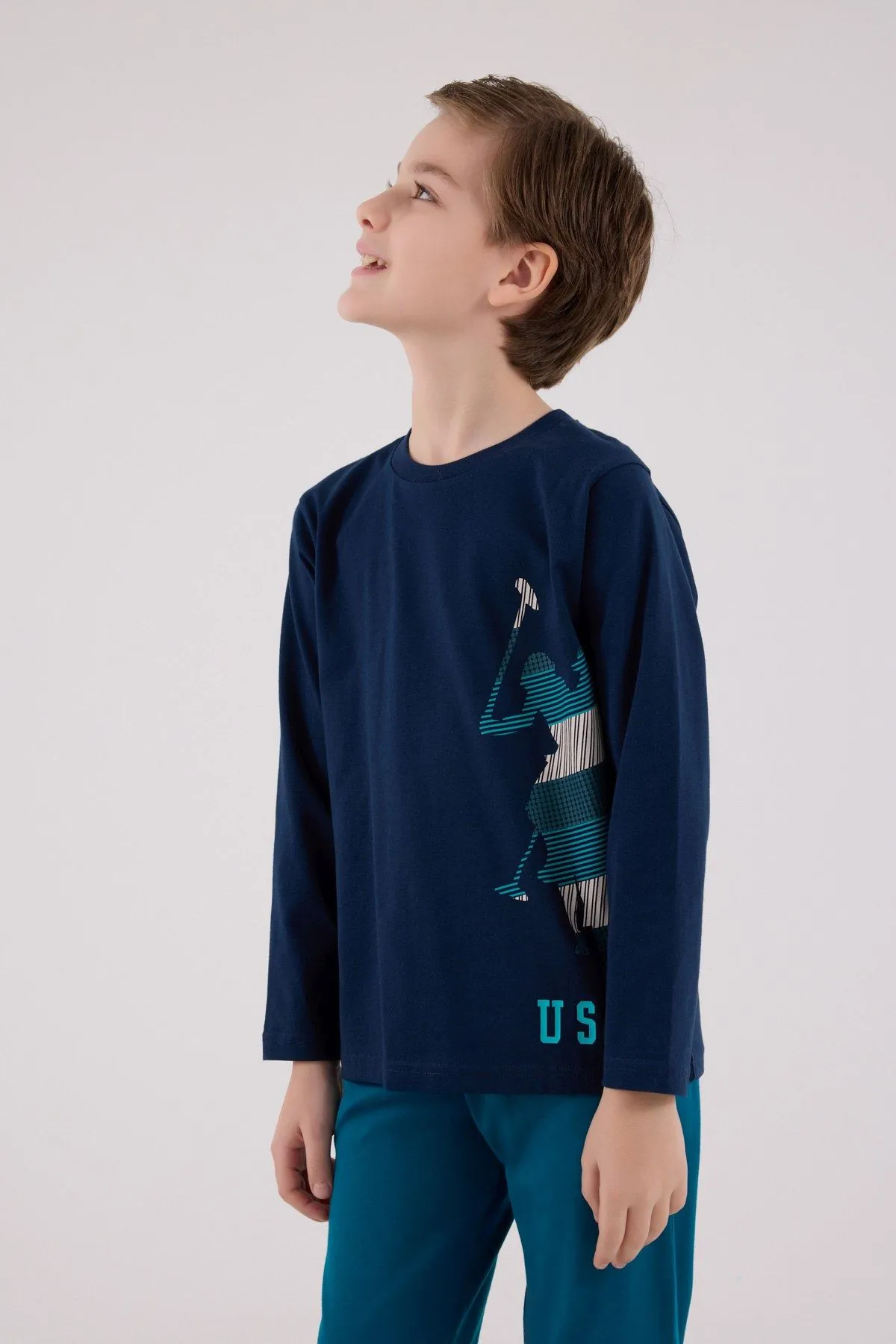 4-15 Yaş Lisanslı Us Polo Assn Erkek Çocuk Takım-Lacivert