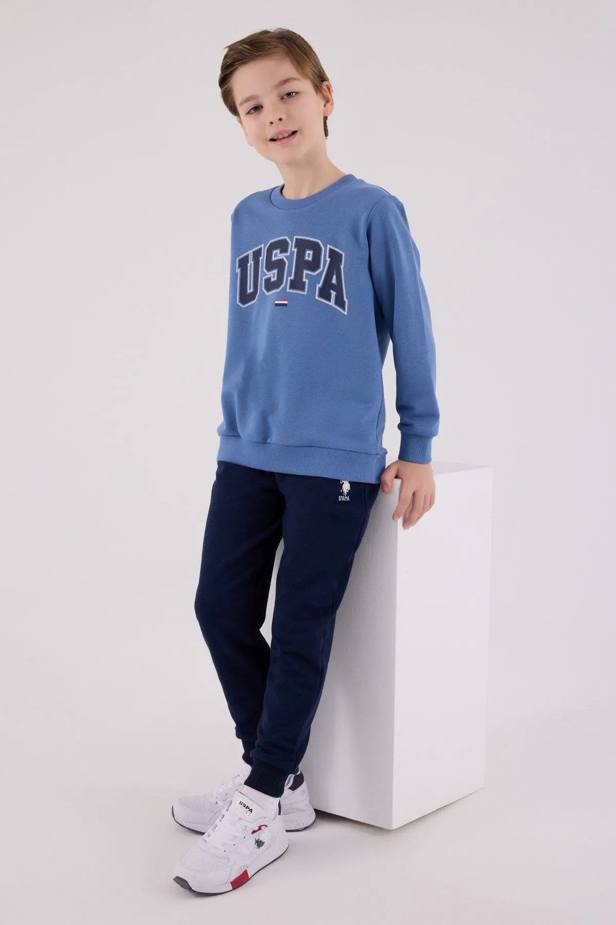 4-15 Yaş Lisanslı Us Polo Assn Erkek Çocuk Takım-Mavi