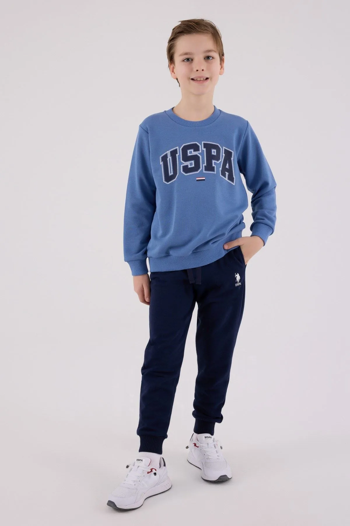 4-15 Yaş Lisanslı Us Polo Assn Erkek Çocuk Takım-Mavi